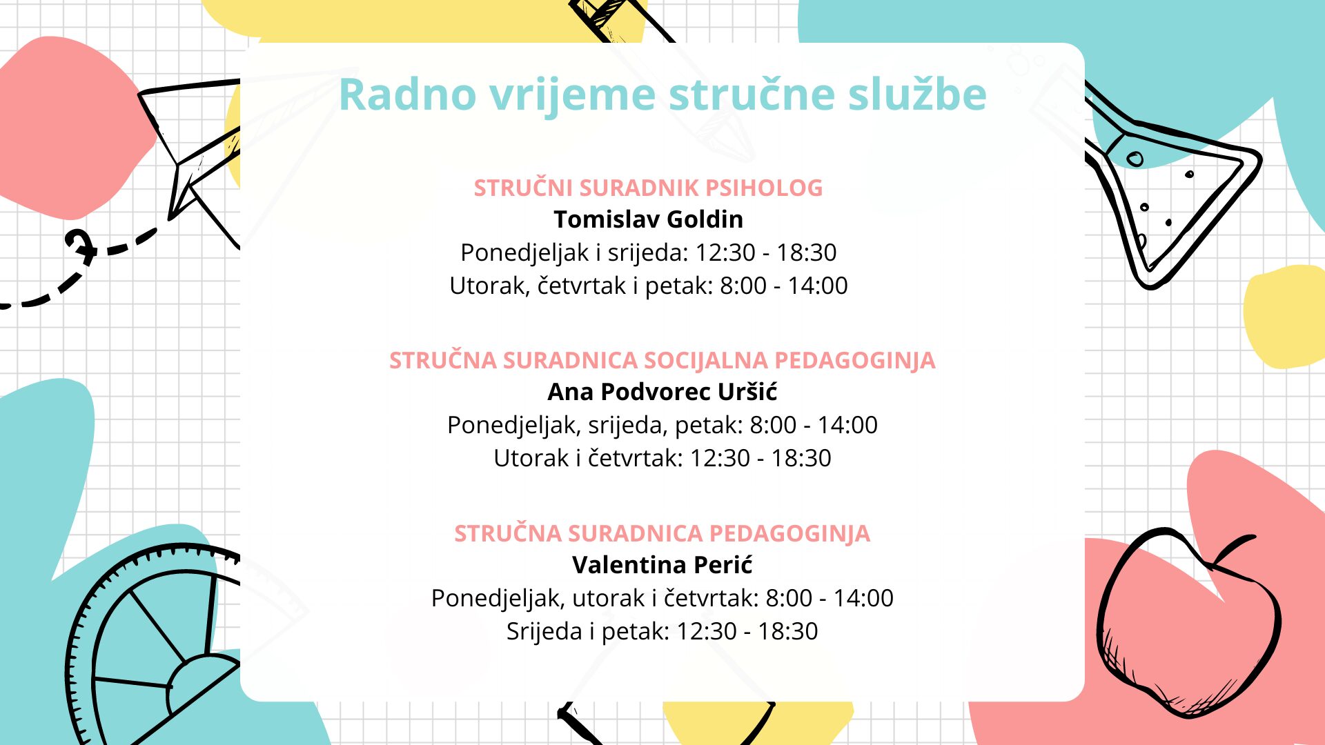 Radno vrijeme stručne službe